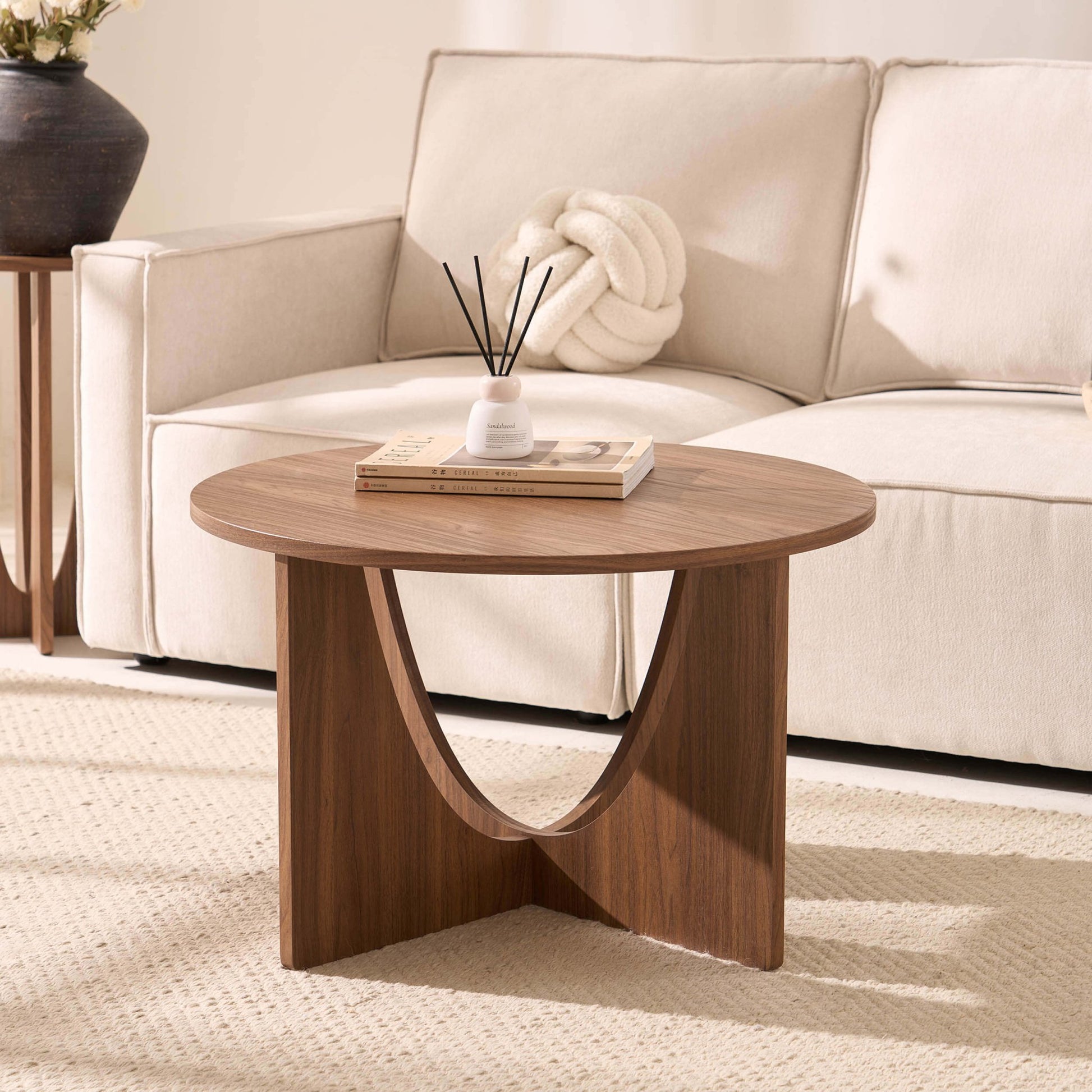 Lana Round Coffee Table - Medium Wood - DUSK