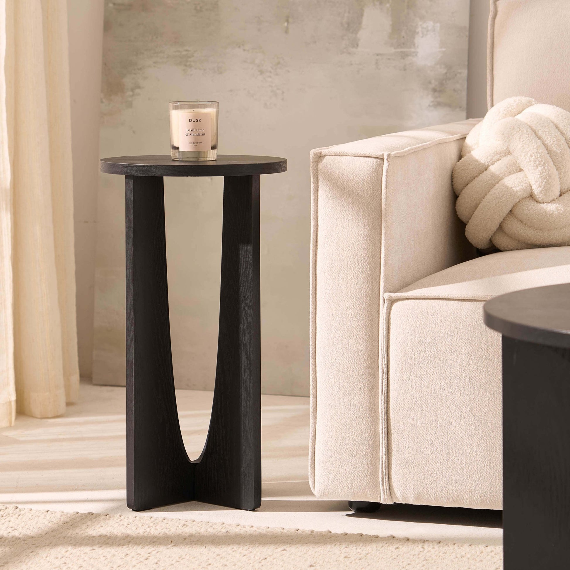 Lana Round Side Table - Black - DUSK