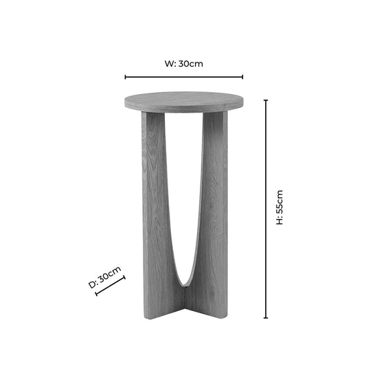Lana Round Side Table - Light Wood - DUSK