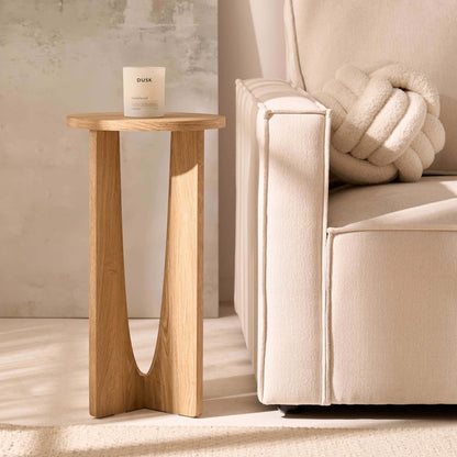 Lana Round Side Table - Light Wood - DUSK