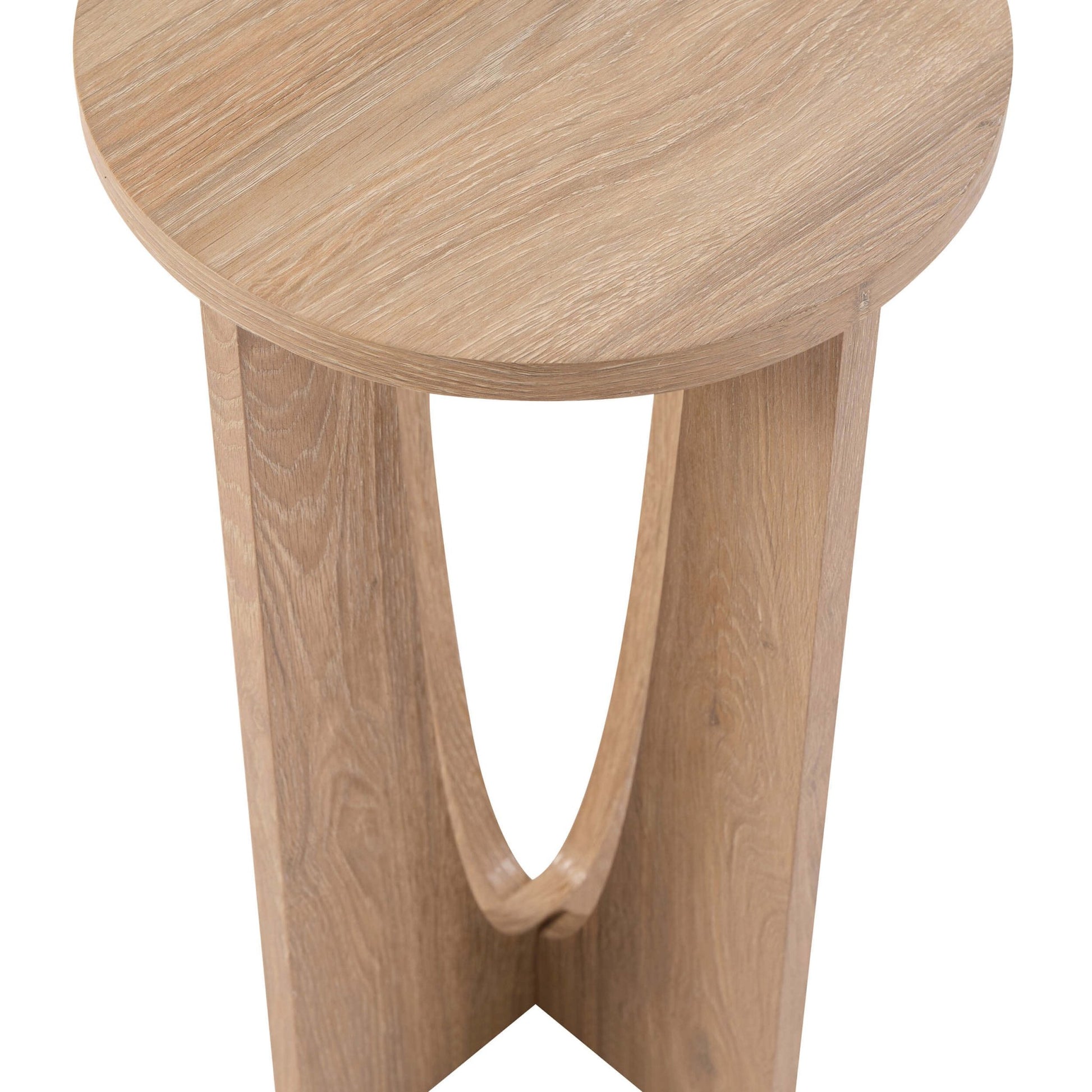 Lana Round Side Table - Light Wood - DUSK