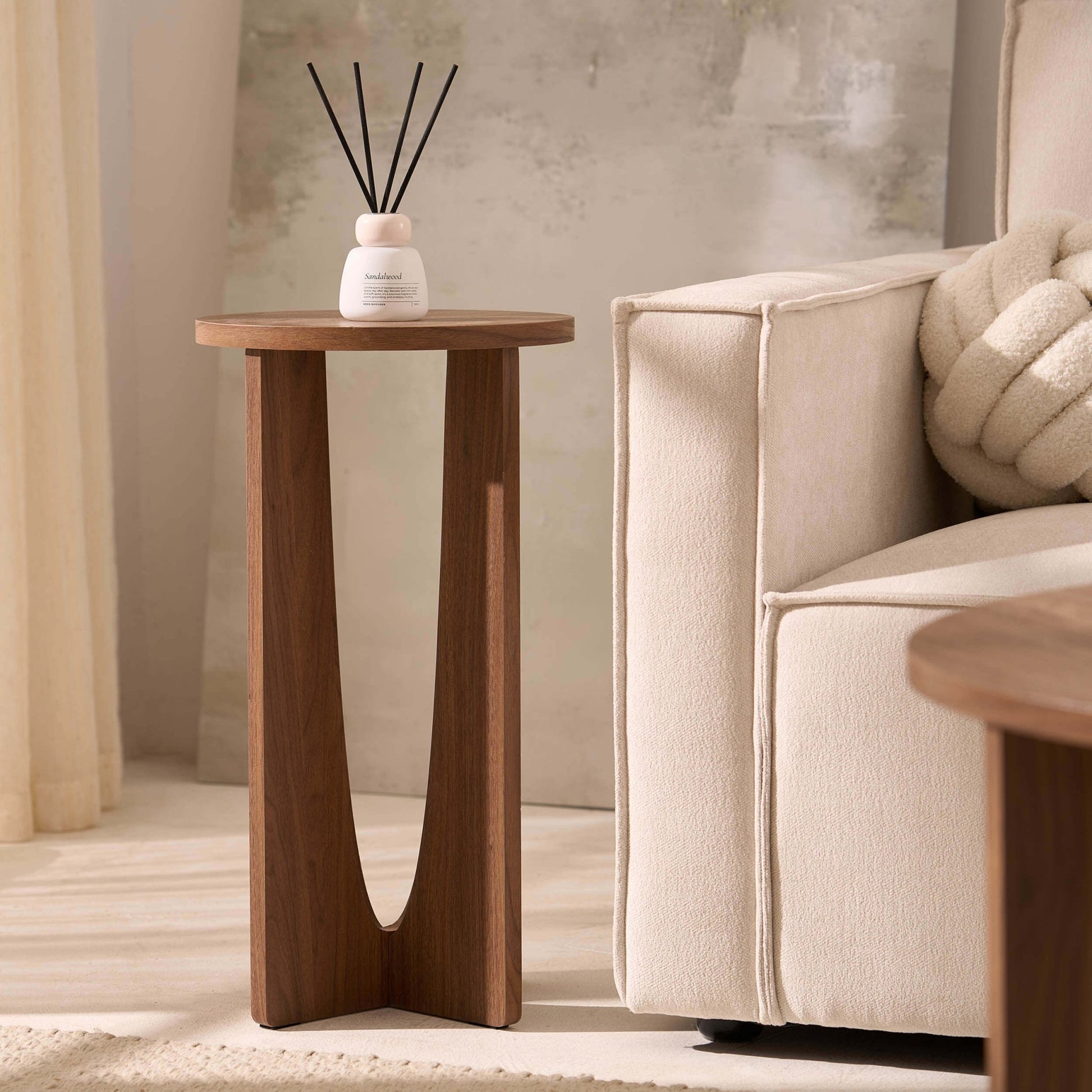 Lana Round Side Table - Medium Wood - DUSK