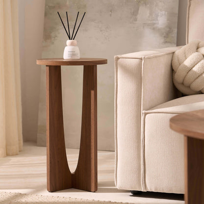 Lana Round Side Table - Medium Wood - DUSK