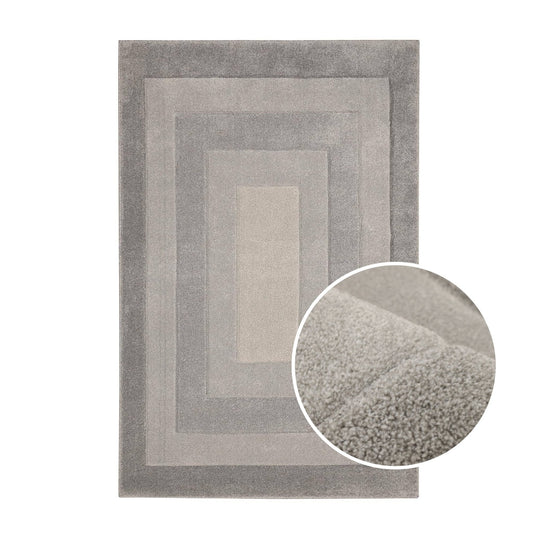 Lara Bordered Rug - Grey - DUSK