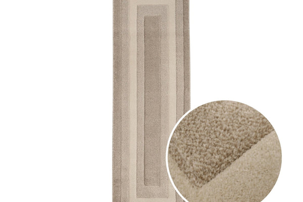 Lara Bordered Rug Runner - Taupe - DUSK