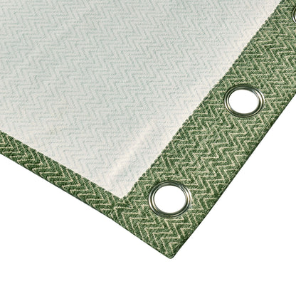 Large Herringbone Pattern Eyelet Curtains - Green - DUSK