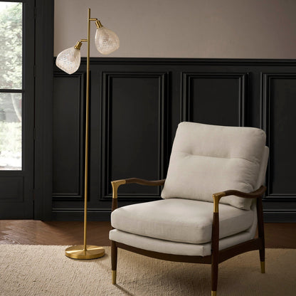 Layla Glass Shade Floor Lamp - Gold - DUSK