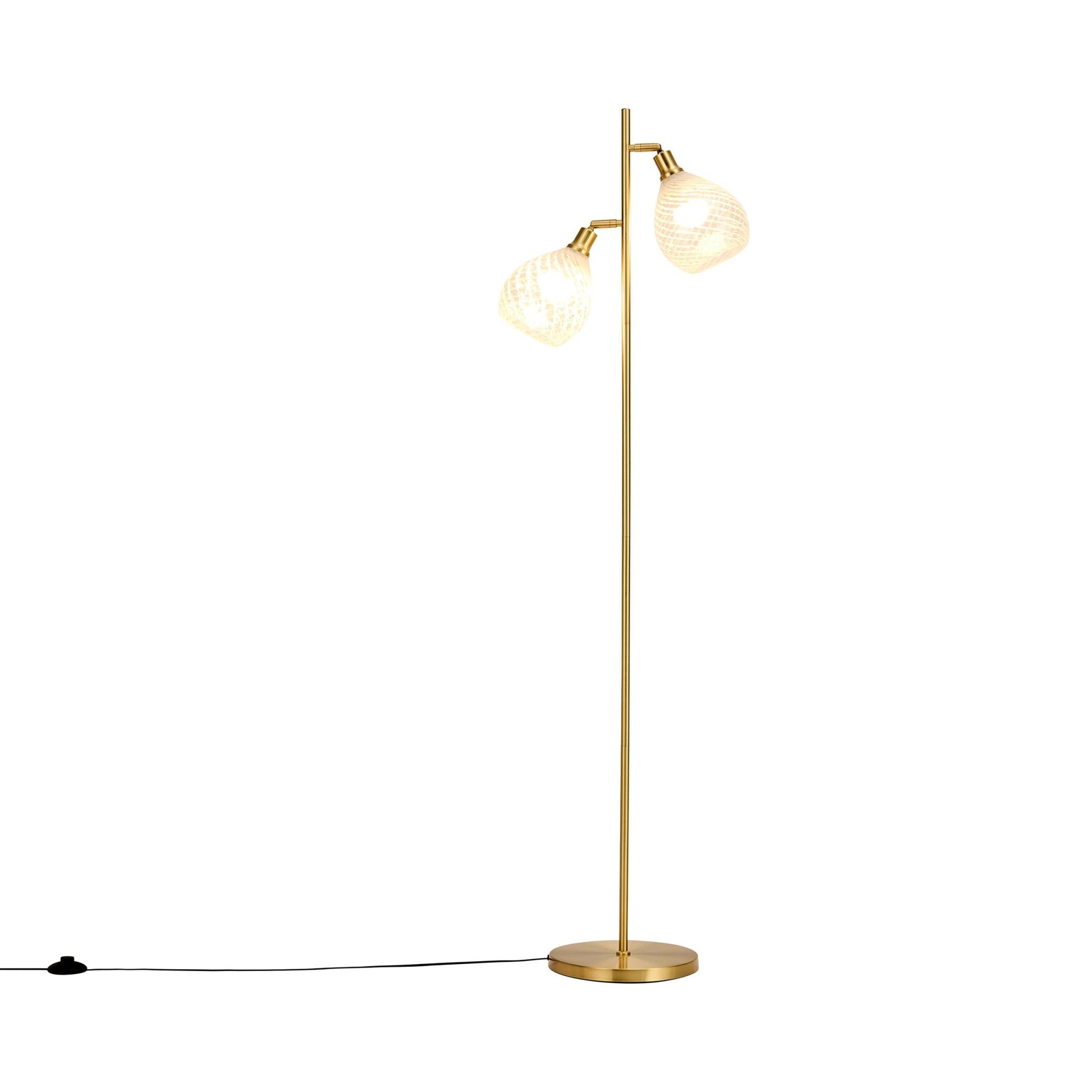 Layla Glass Shade Floor Lamp - Gold - DUSK