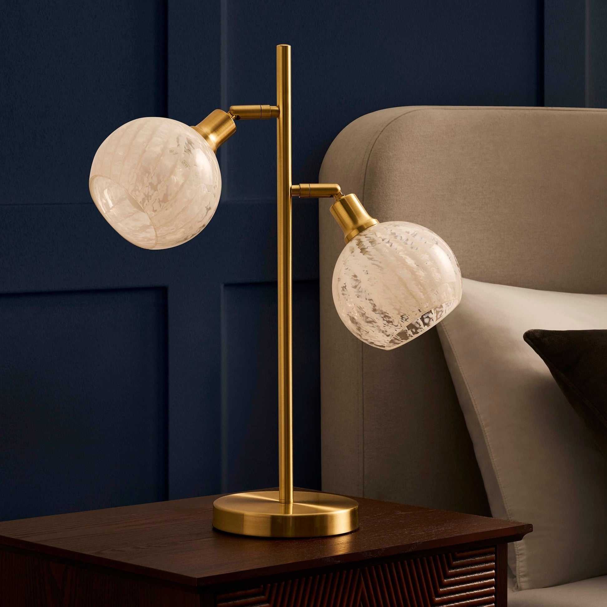 Layla Glass Shade Table Lamp - Gold - DUSK