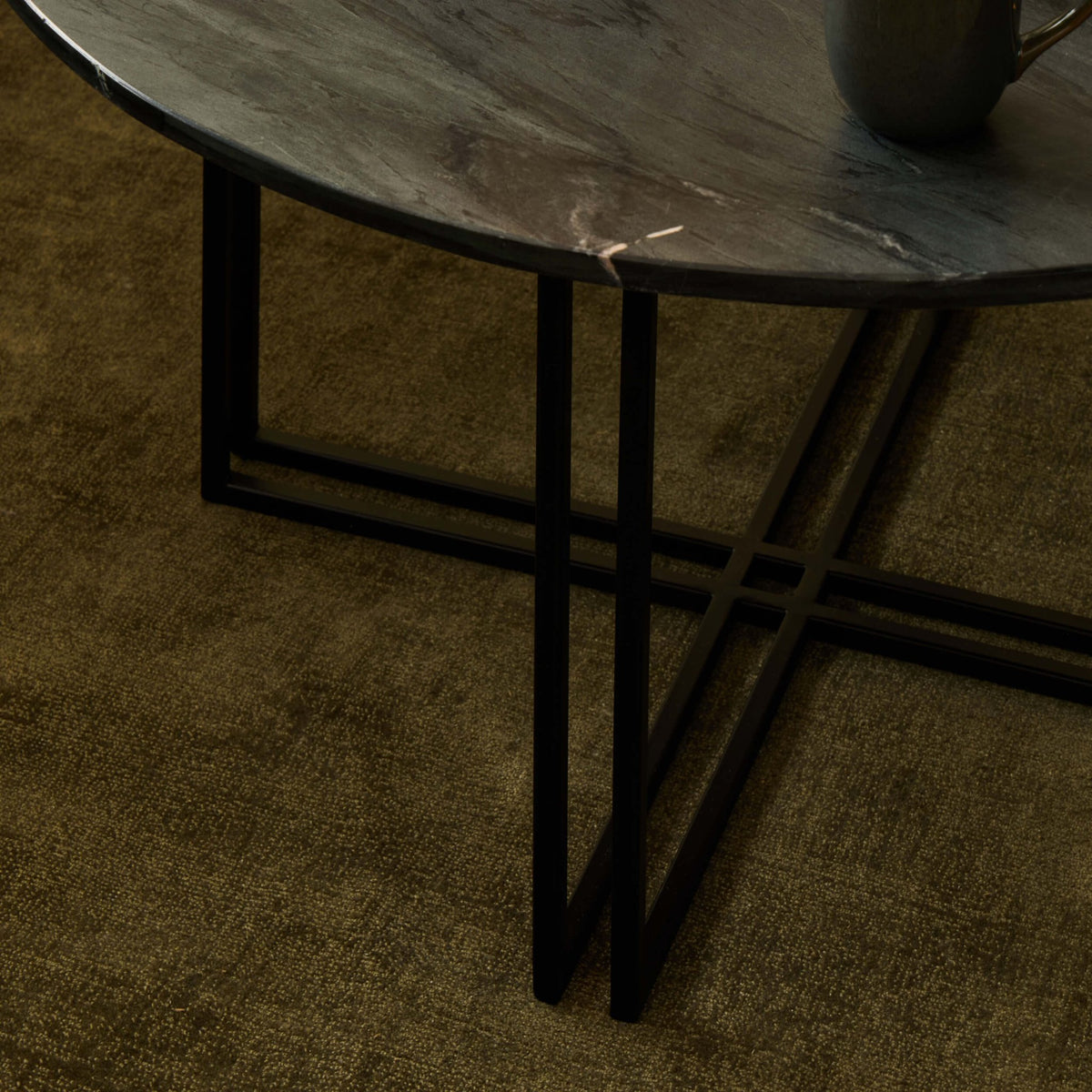 Leana Round Coffee Table - Dark Marble - DUSK