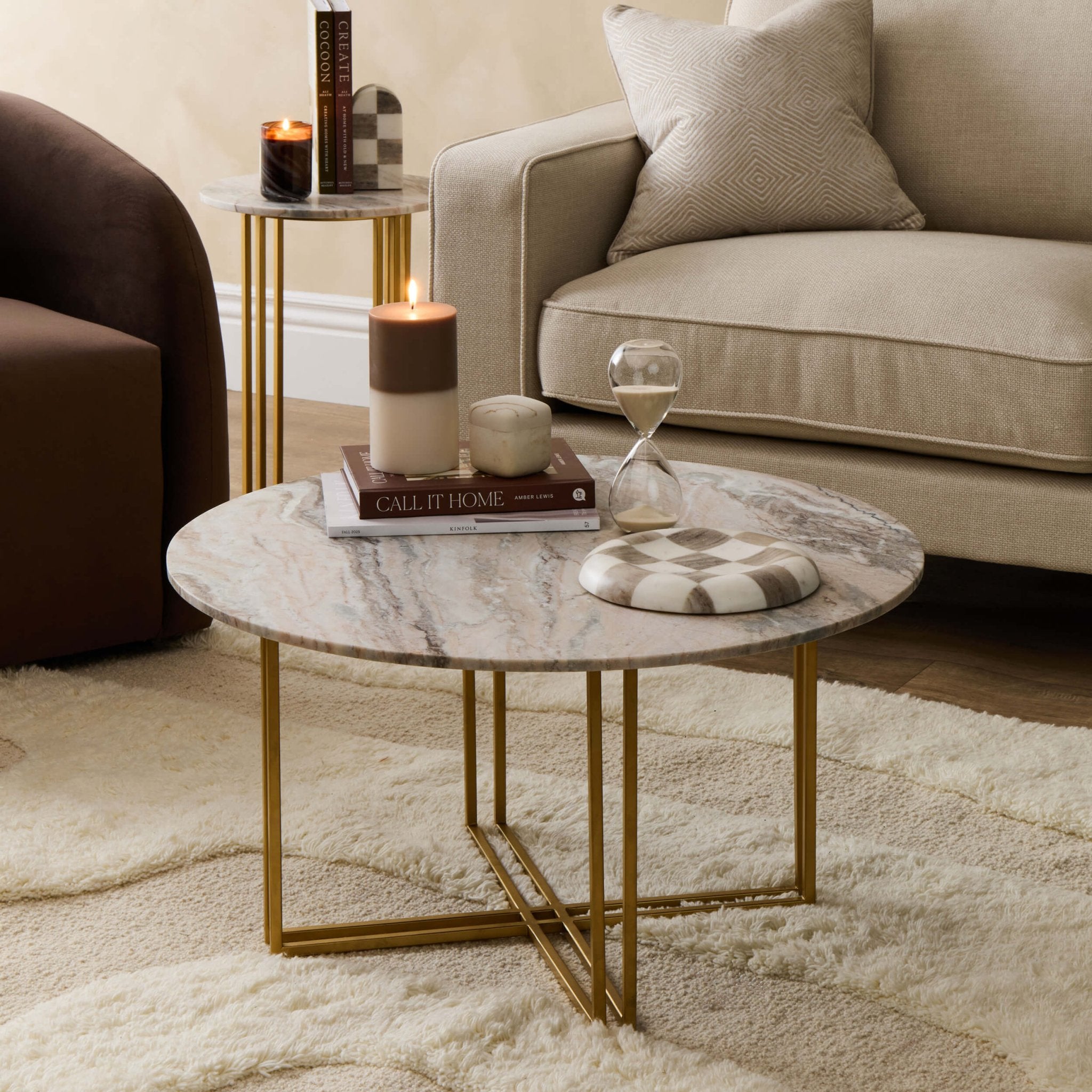 Leana Round Coffee Table - Marble - DUSK