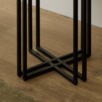 Leana Round Side Table - Dark Marble - DUSK