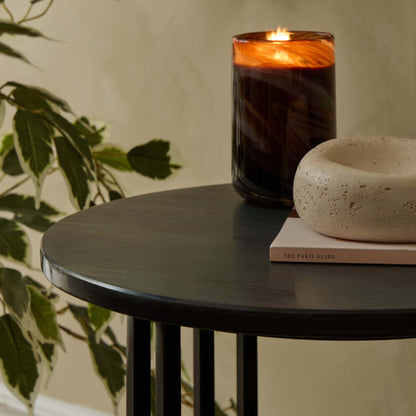 Leana Round Side Table - Dark Marble - DUSK