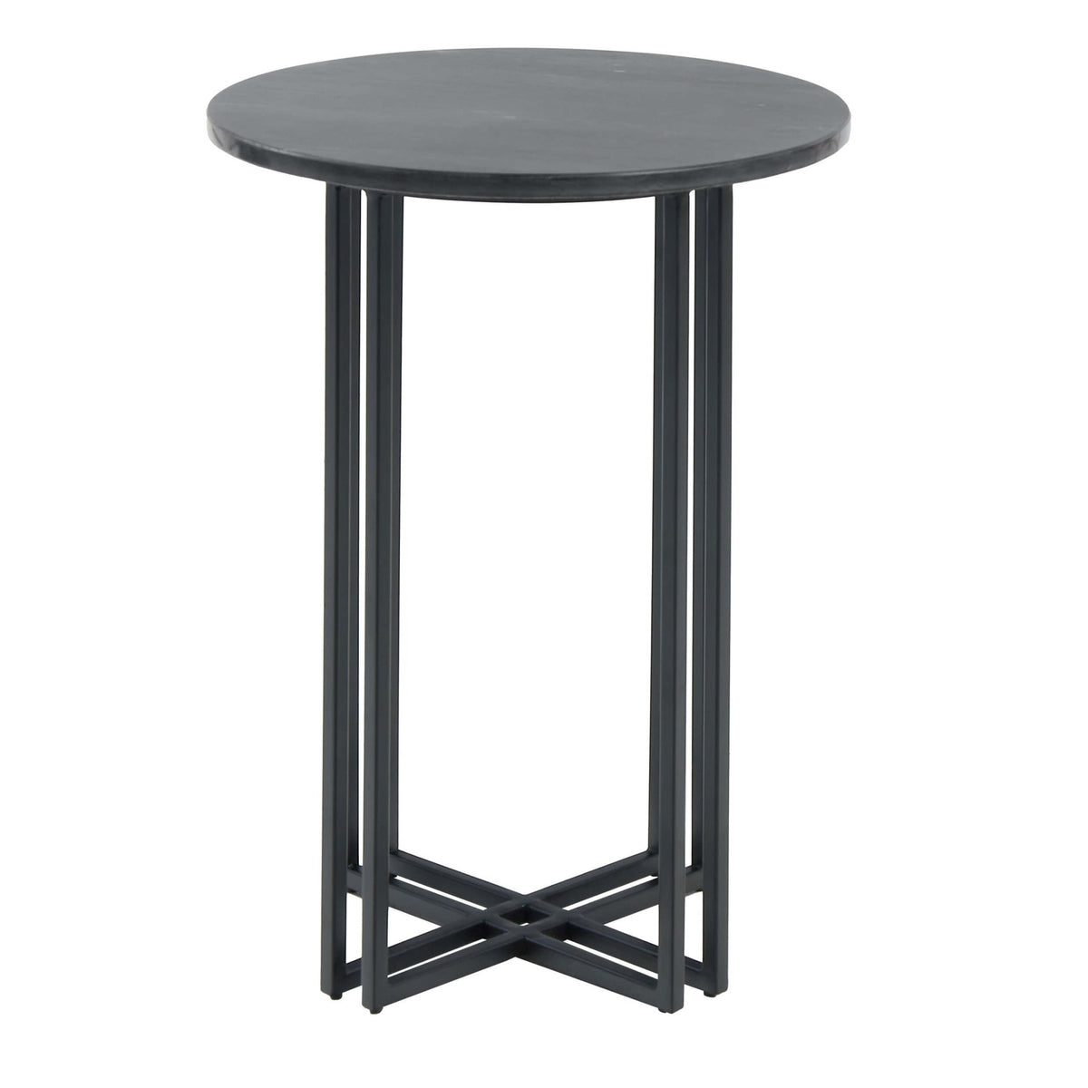 Leana Round Side Table - Dark Marble - DUSK