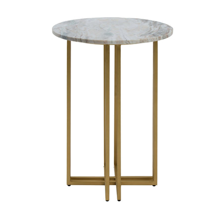 Leana Round Side Table - Marble - DUSK
