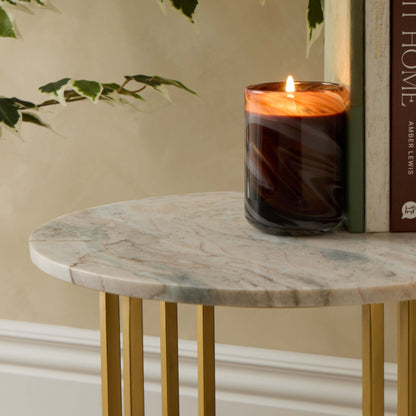 Leana Round Side Table - Marble - DUSK