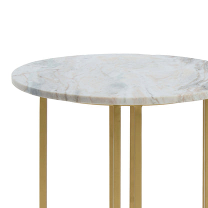 Leana Round Side Table - Marble - DUSK