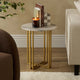 Leana Round Side Table - Marble - DUSK