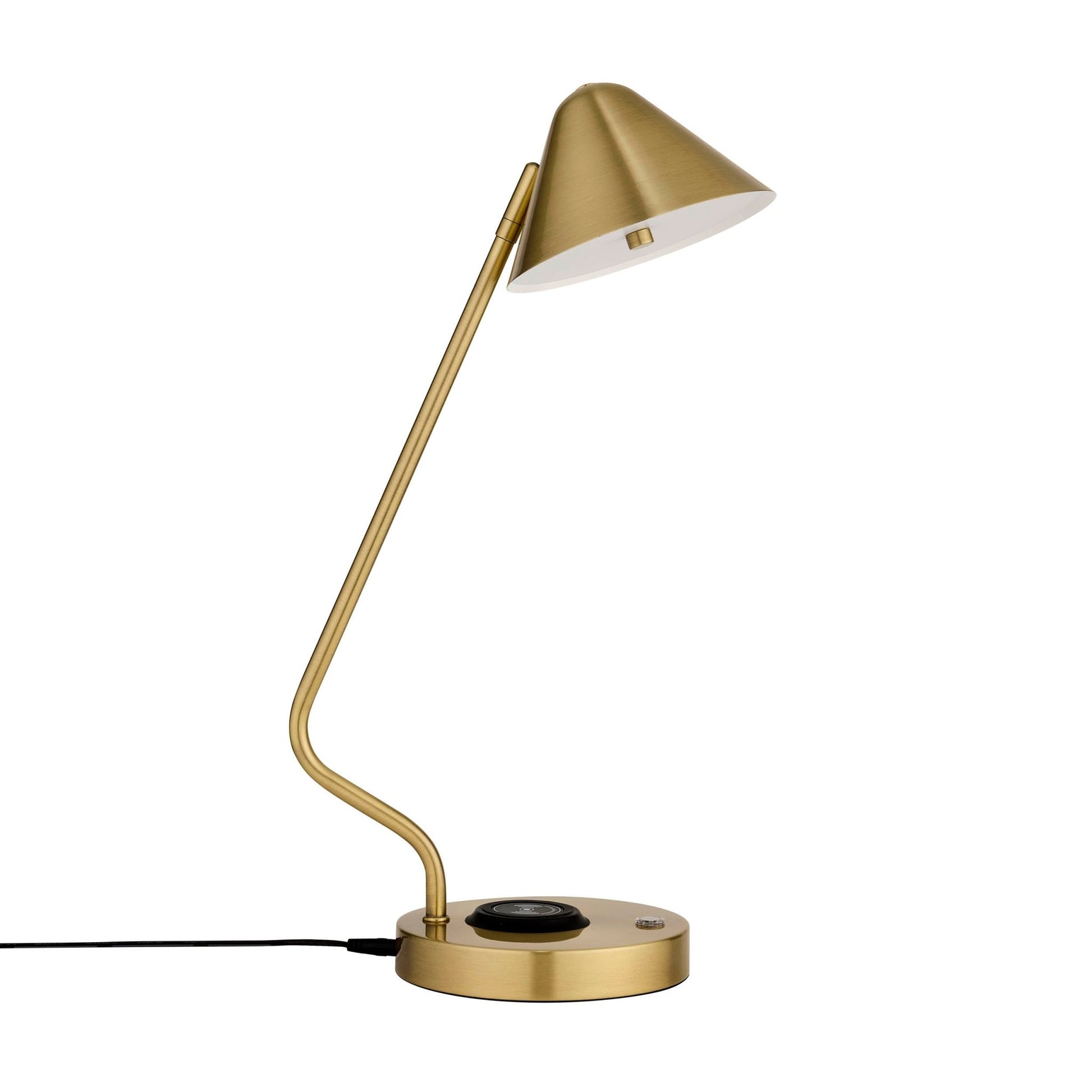 LED Desk Lamp with Phone Charging Station - Gold - DUSK