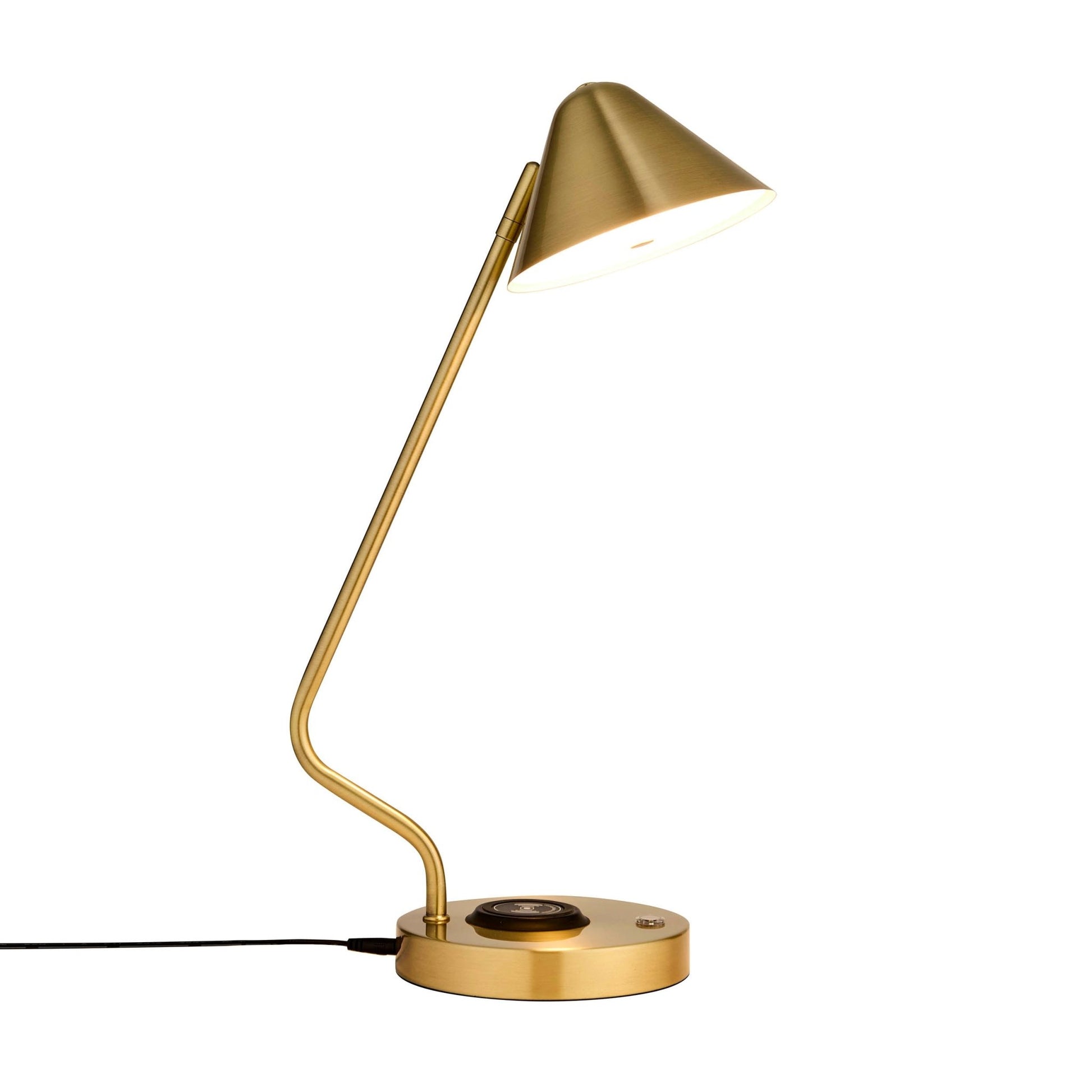 LED Desk Lamp with Phone Charging Station - Gold - DUSK