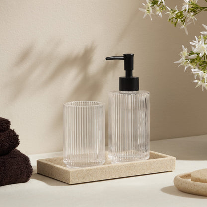 Lena Ribbed Glass Accessories Bundle - Set of 2 - DUSK
