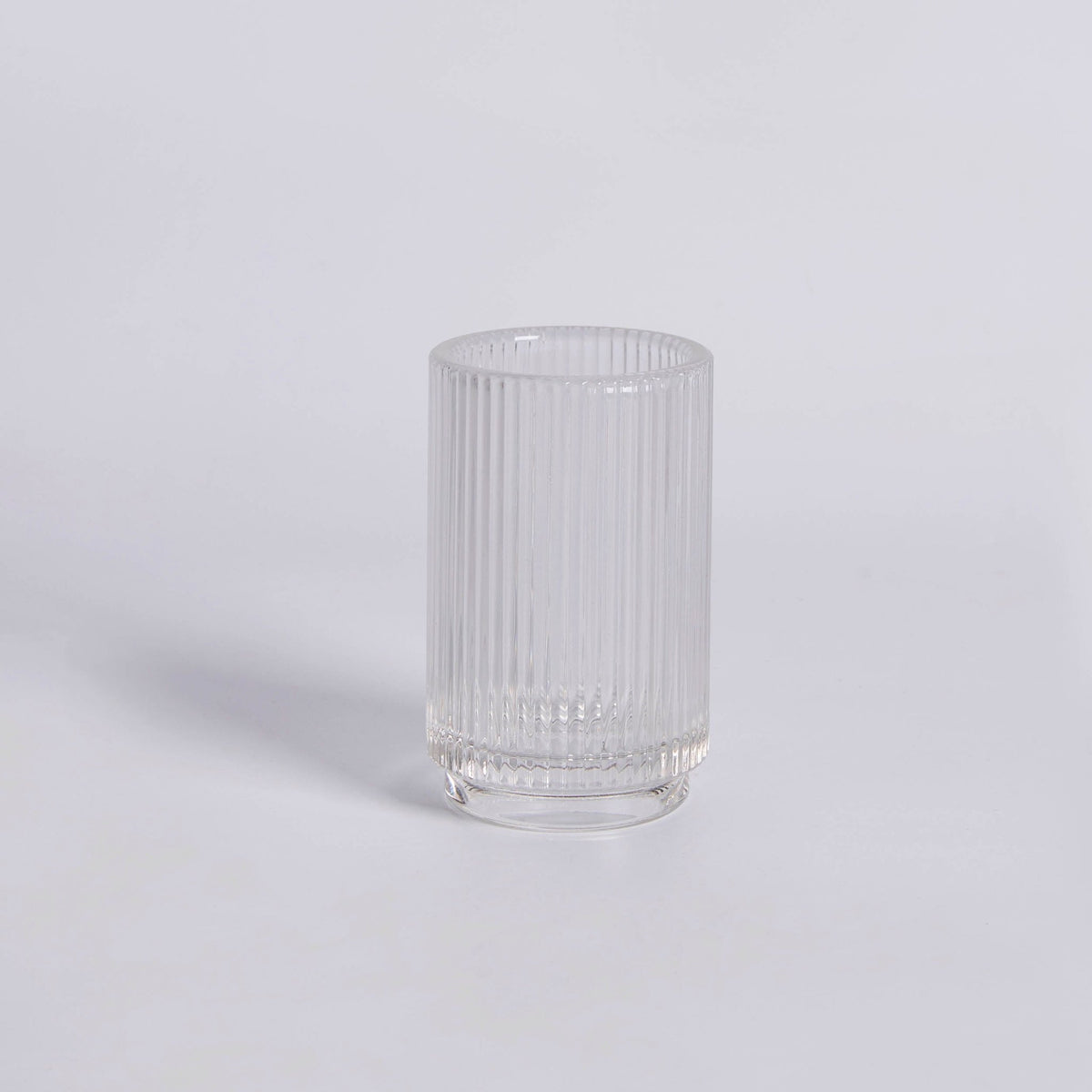 Lena Ribbed Glass Tumbler - Clear - DUSK