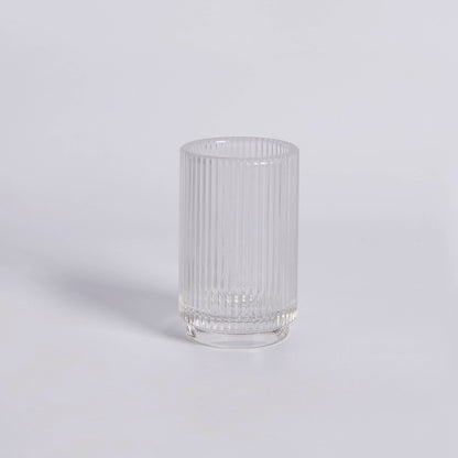 Lena Ribbed Glass Tumbler - Clear - DUSK