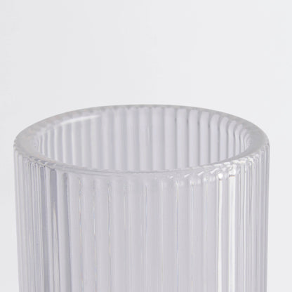 Lena Ribbed Glass Tumbler - Clear - DUSK