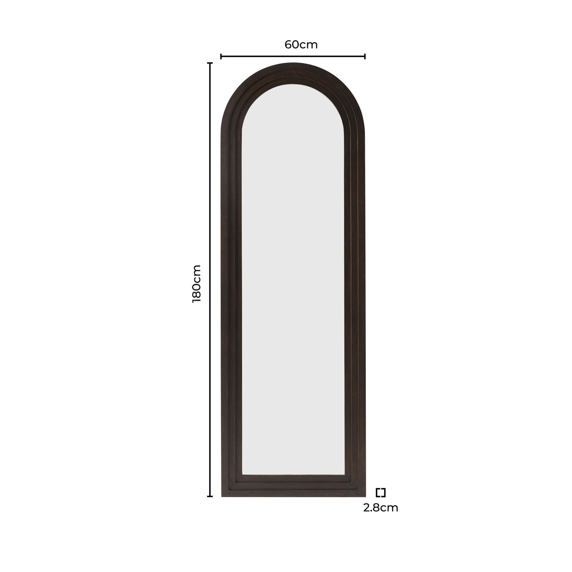 Lennon Arched Full Length Mirror - Walnut - DUSK