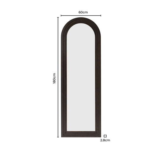 Lennon Arched Full Length Mirror - Walnut - DUSK