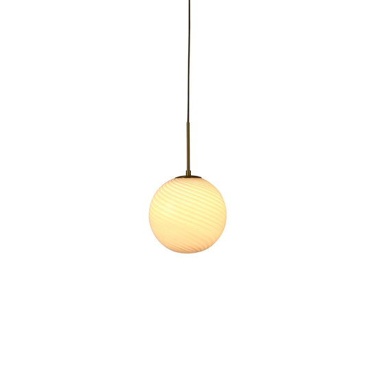 Leo Swirl Glass Fitted Ceiling Pendant - White/Clear - DUSK