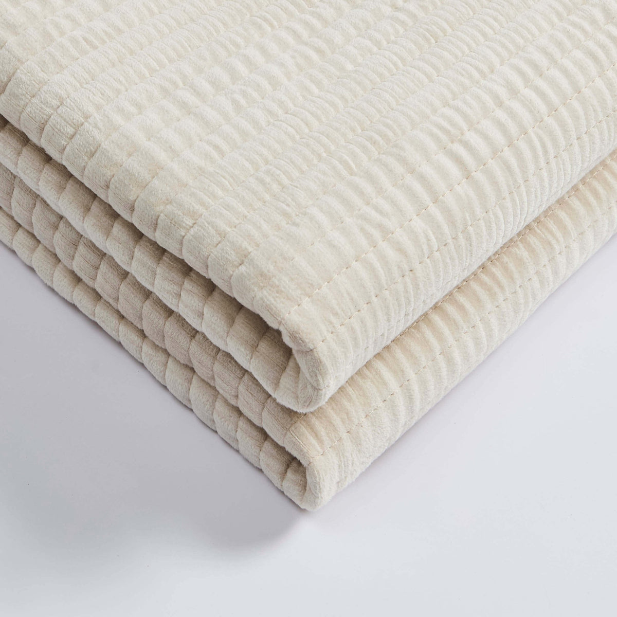 Leona Luxury Quilted Velvet Bedspread - Champagne - DUSK