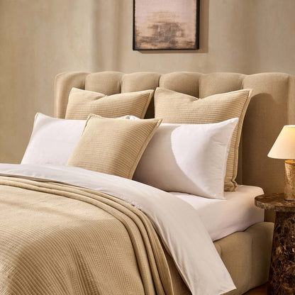 Leona Luxury Quilted Velvet Bedspread - Champagne - DUSK