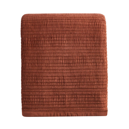 Leona Luxury Quilted Velvet Bedspread - Rust - DUSK