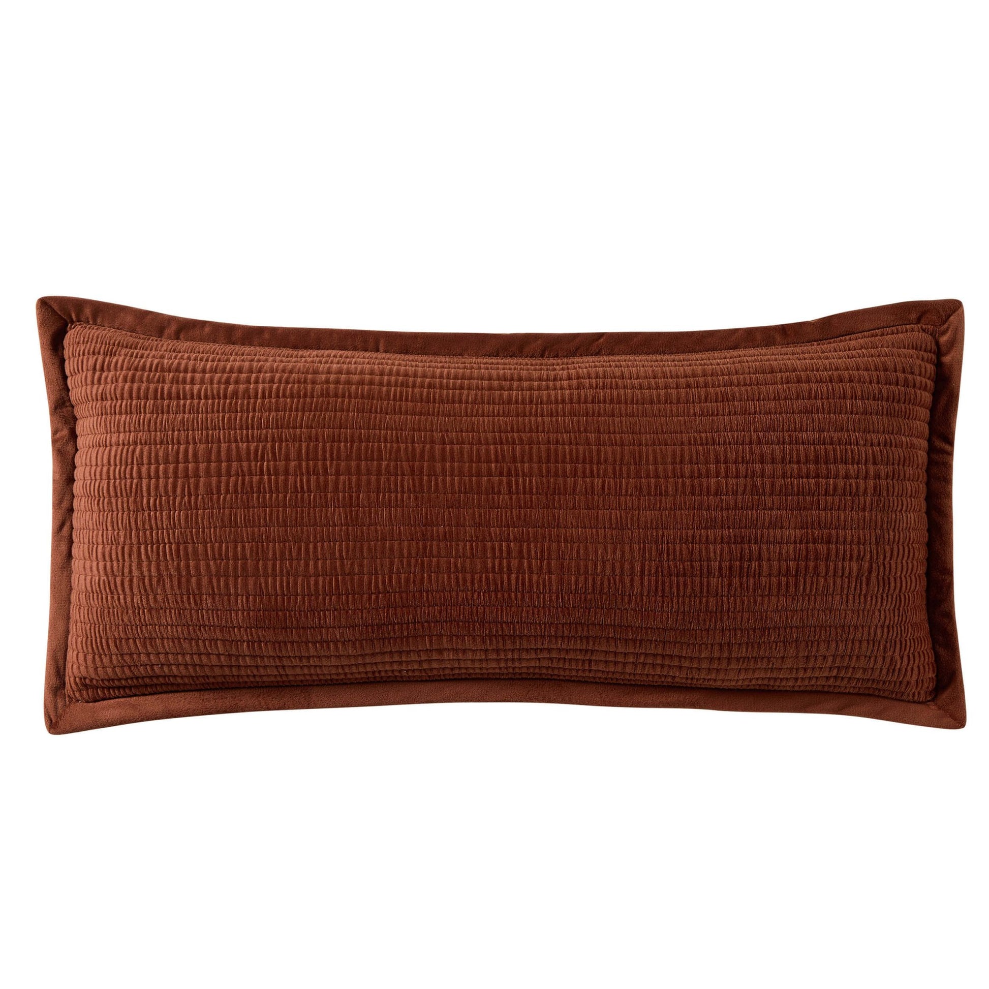 Leona Luxury Quilted Velvet Cushion Cover - Rust - DUSK