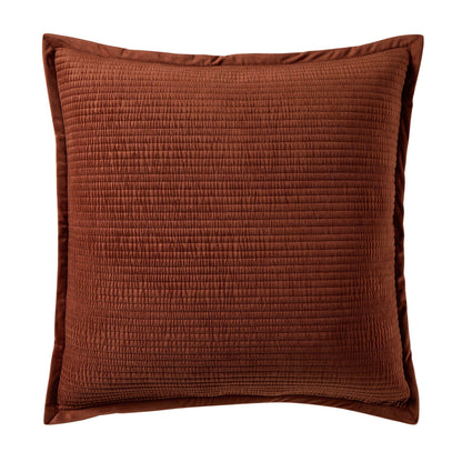 Leona Luxury Quilted Velvet Cushion Cover - Rust - DUSK