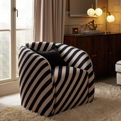 Liberty Accent Chair - Mono Stripe - DUSK