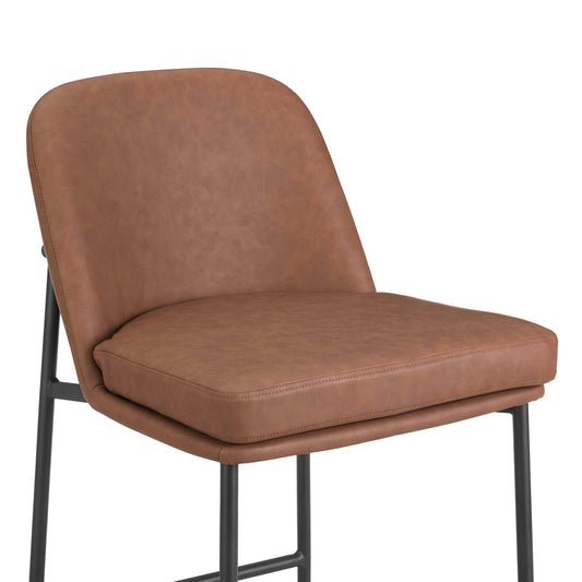 Lily Set of 2 Barstools - Faux Leather - DUSK