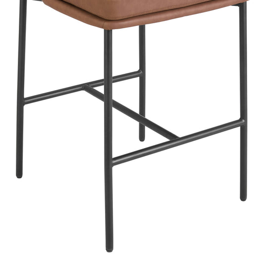 Lily Set of 2 Barstools - Faux Leather - DUSK