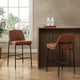 Lily Set of 2 Barstools - Faux Leather - DUSK