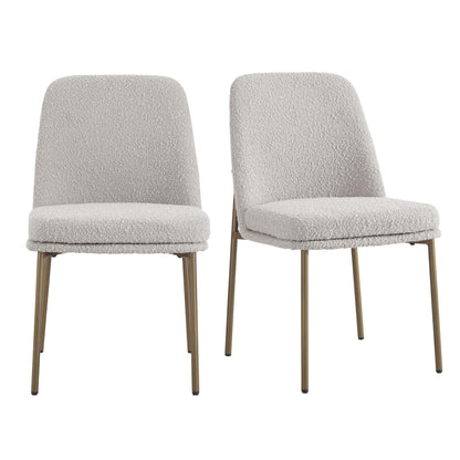 Lily Set of 2 Dining Chairs - Taupe Boucle - DUSK