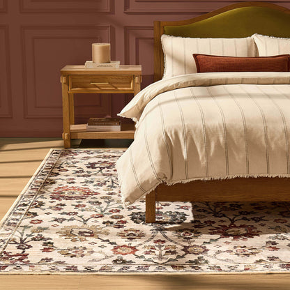 Lily Traditional Floral Rug - Natural/ Multi - DUSK