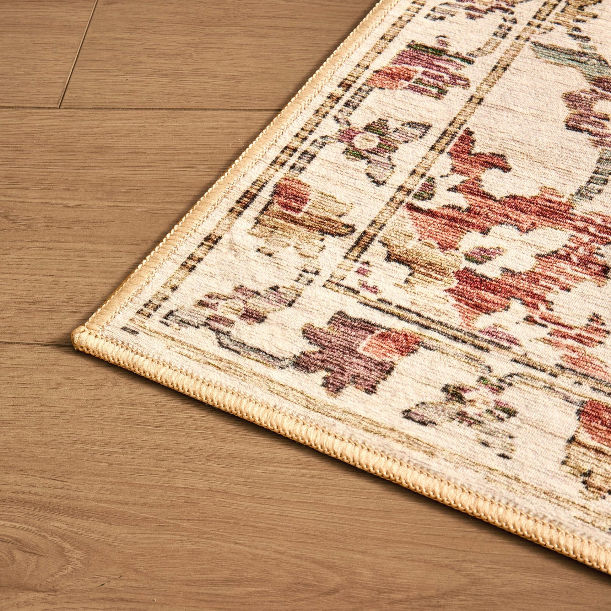 Lily Traditional Floral Rug - Natural/ Multi - DUSK