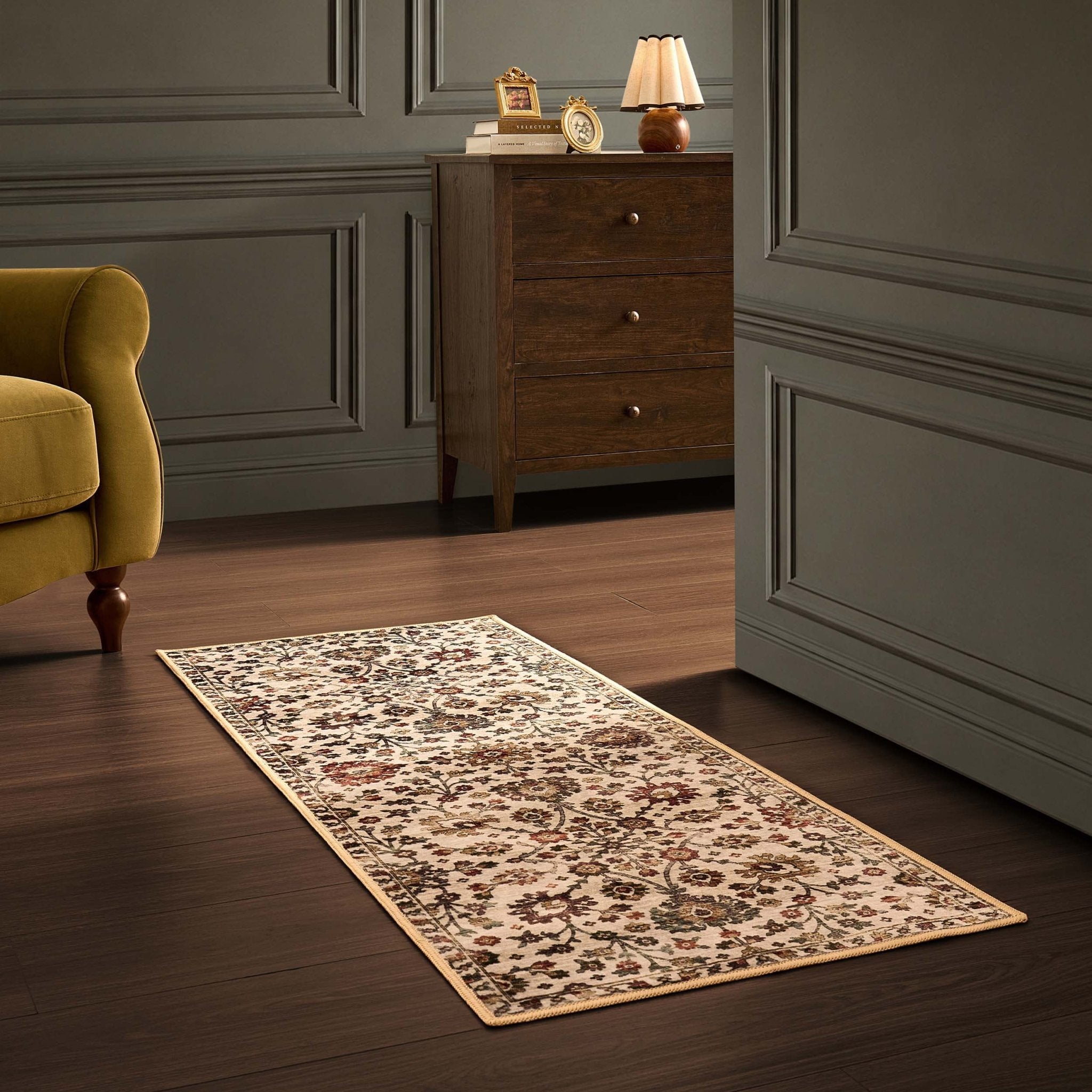Lily Traditional Floral Runner 60x150cm - Natural/ Multi - DUSK