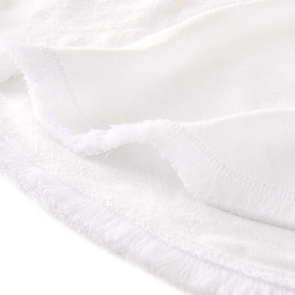 Linen Blend Circle Table Cloth - White - DUSK