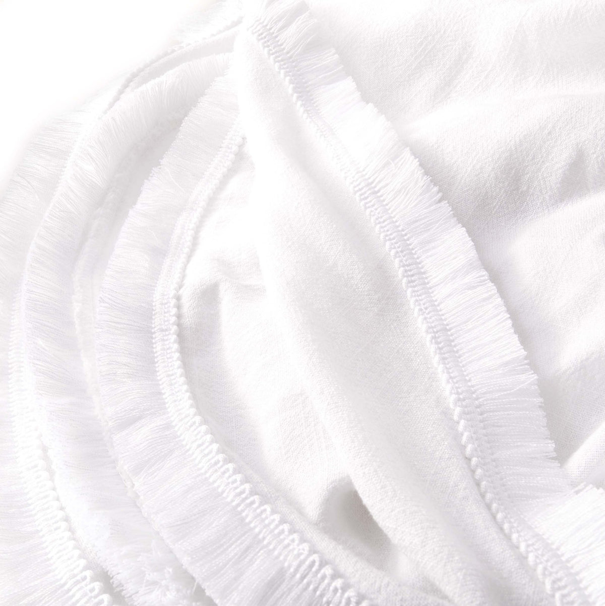 Linen Blend Circle Table Cloth - White - DUSK