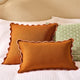 Linen Blend Scallop Edge Cushion Cover - Orange/Pink - DUSK