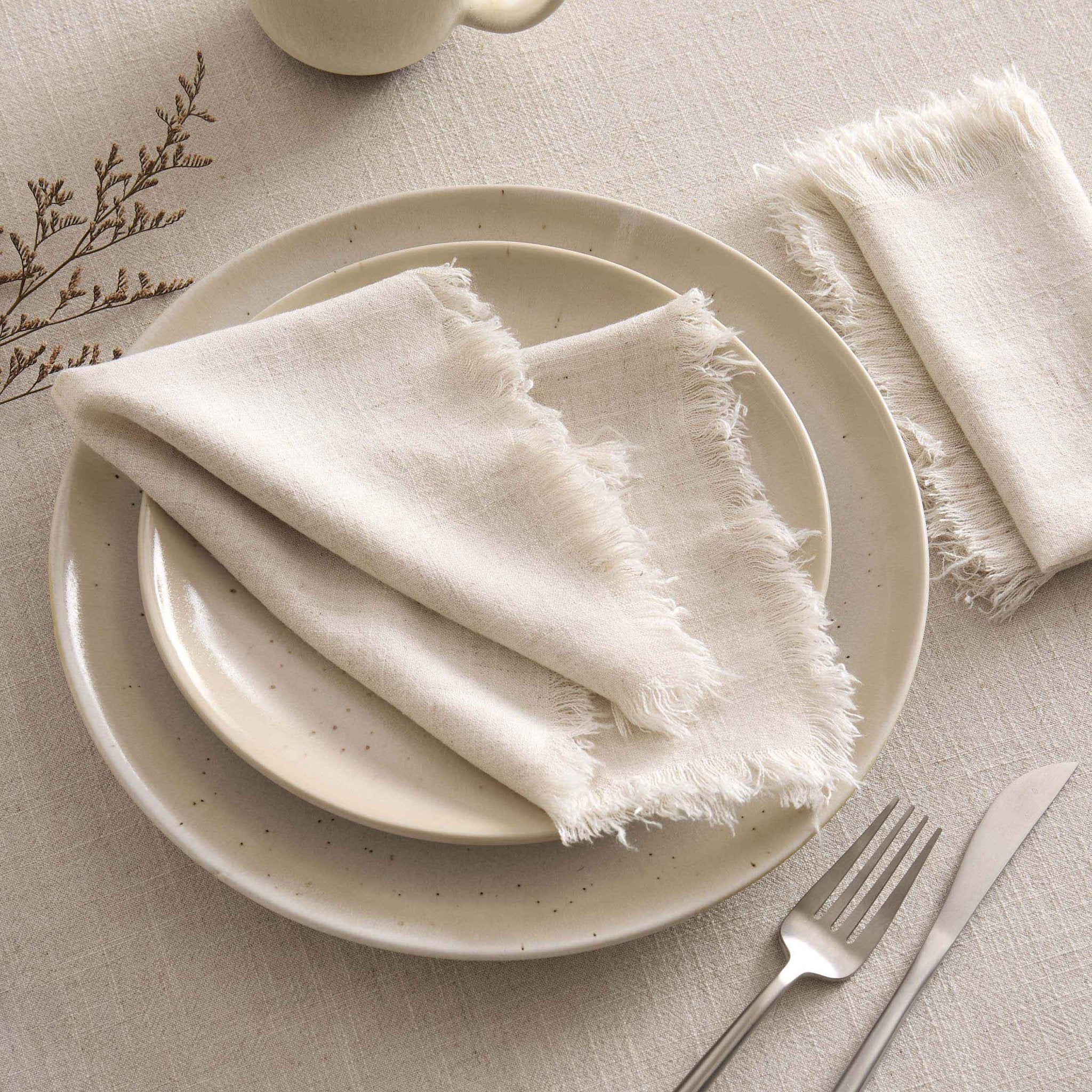 Linen Blend Set of 4 Napkins - Sand - DUSK