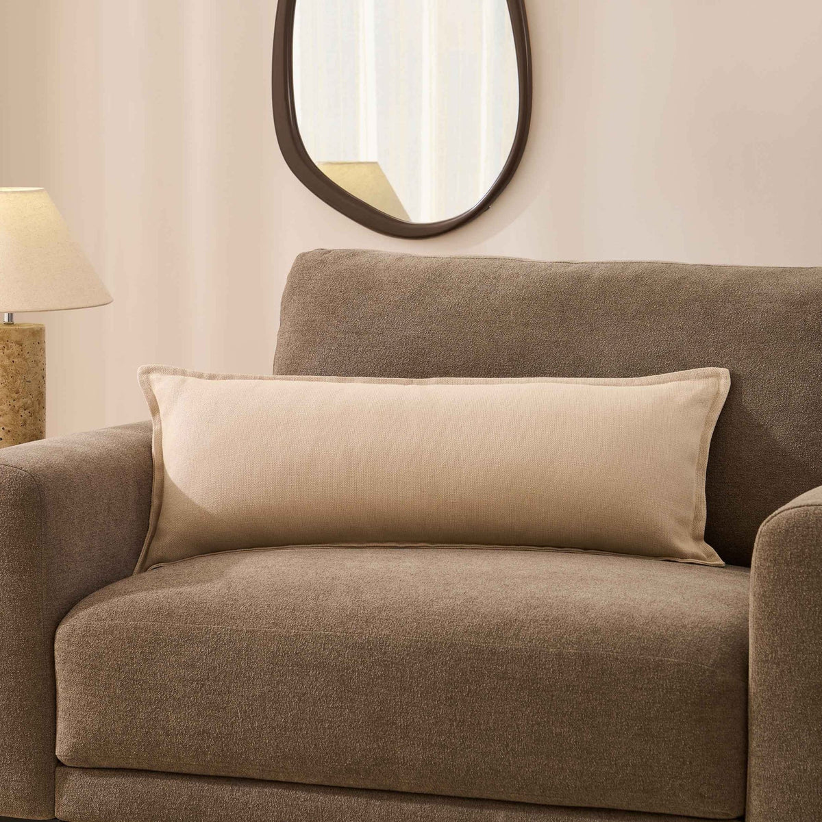 Linen Blend Sofa Cushion Cover - Natural - DUSK