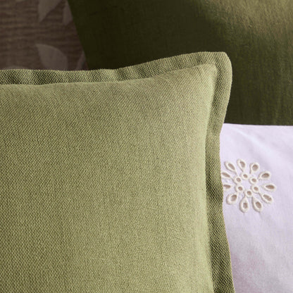 Linen Blend Sofa Cushion Cover - Olive Green - DUSK